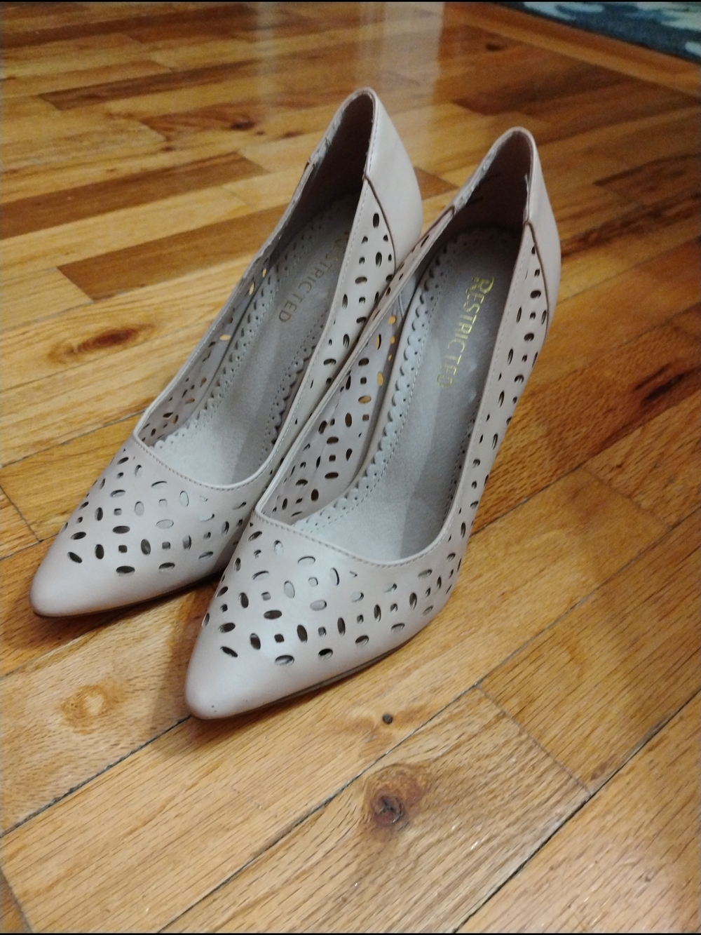 Light Tan Color Cutout Design Heels